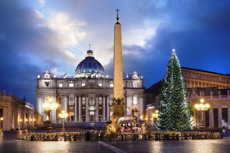 Basilique Saint-pierre de Rome à Noël