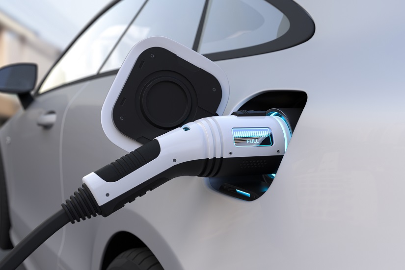 The Electric Car Is Fully Charged With A Battery Charging Techn Imgpress