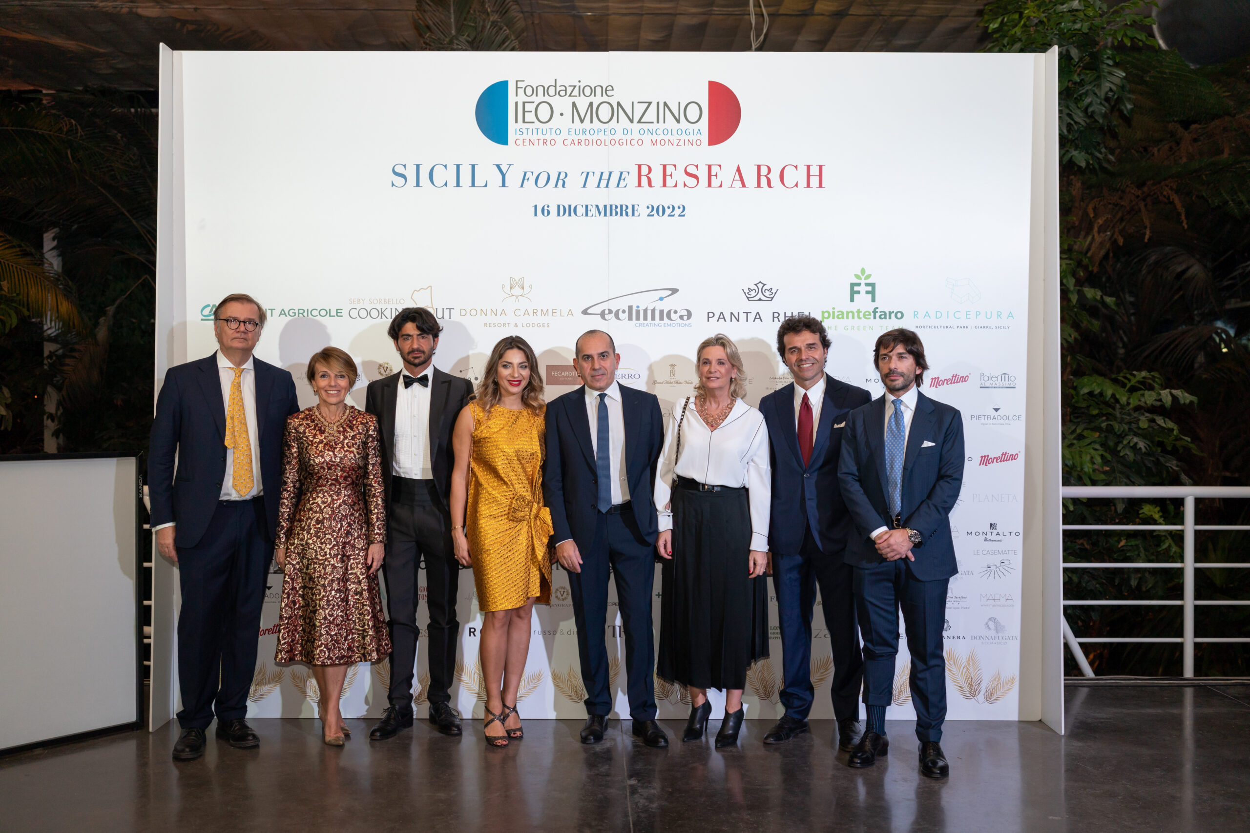 Agostino Re Rebaudengo, Patrizia Sandretto Re Rebaudengo, Gianpaolo Gambi, Annarita D’Urso Faro, Massimiliano Troja, Mimma Troja, Mario Faro, Prof. Giuseppe Petralia direttore Unità IEO