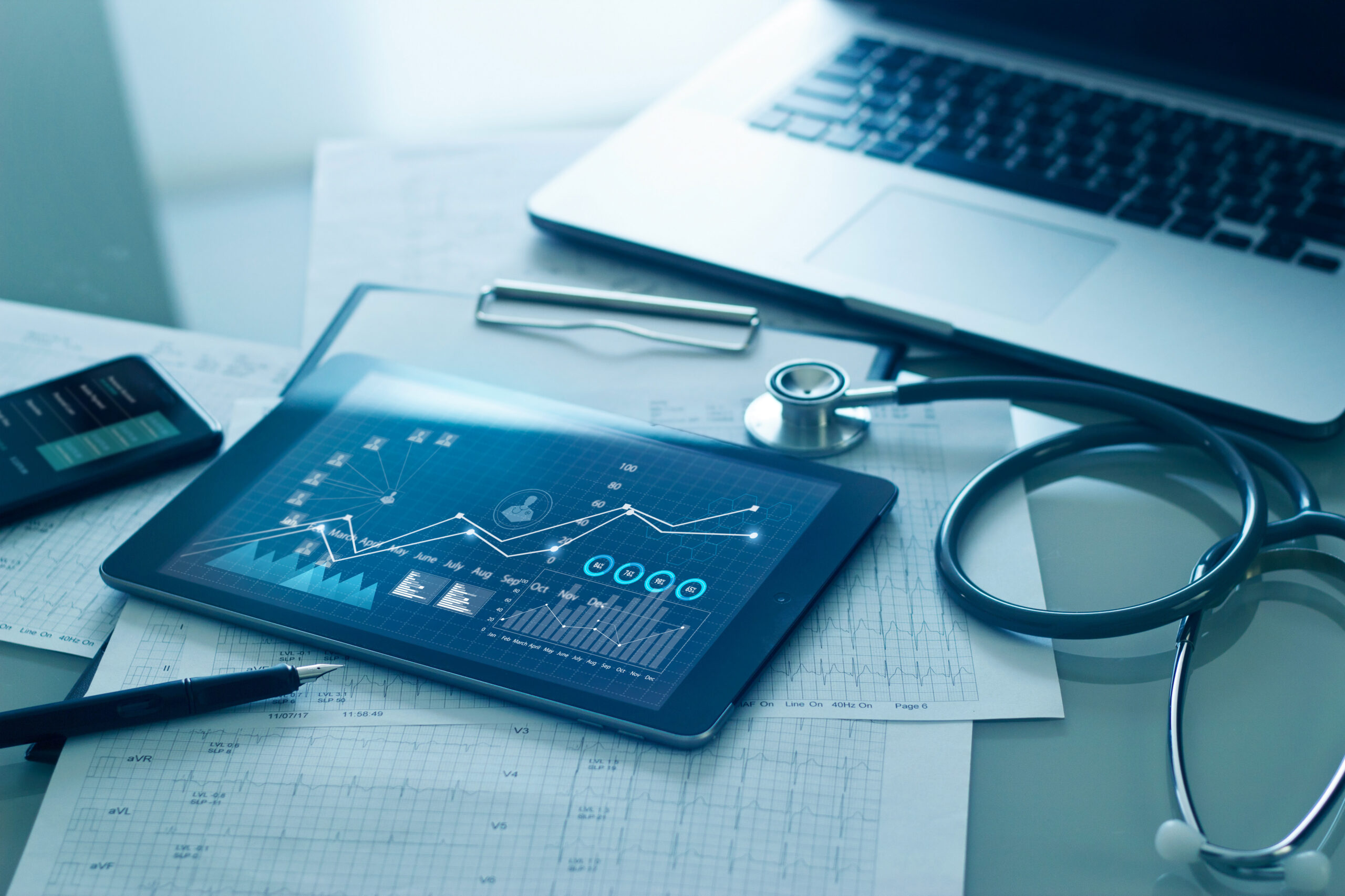 Healthcare business concept, Medical examination and graph data