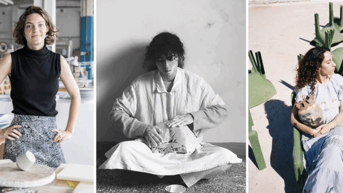 le artiste Auréline Caltagirone, Elio Secondo (Alessia Marchese) e Myrto Patramani