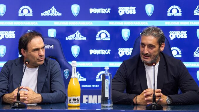 La presentazione del nuovo tecnico azzurro Guido Pagliuca